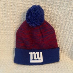 NFL Team Headwear Boys Giants Knit Ski Hat With Pom Pom